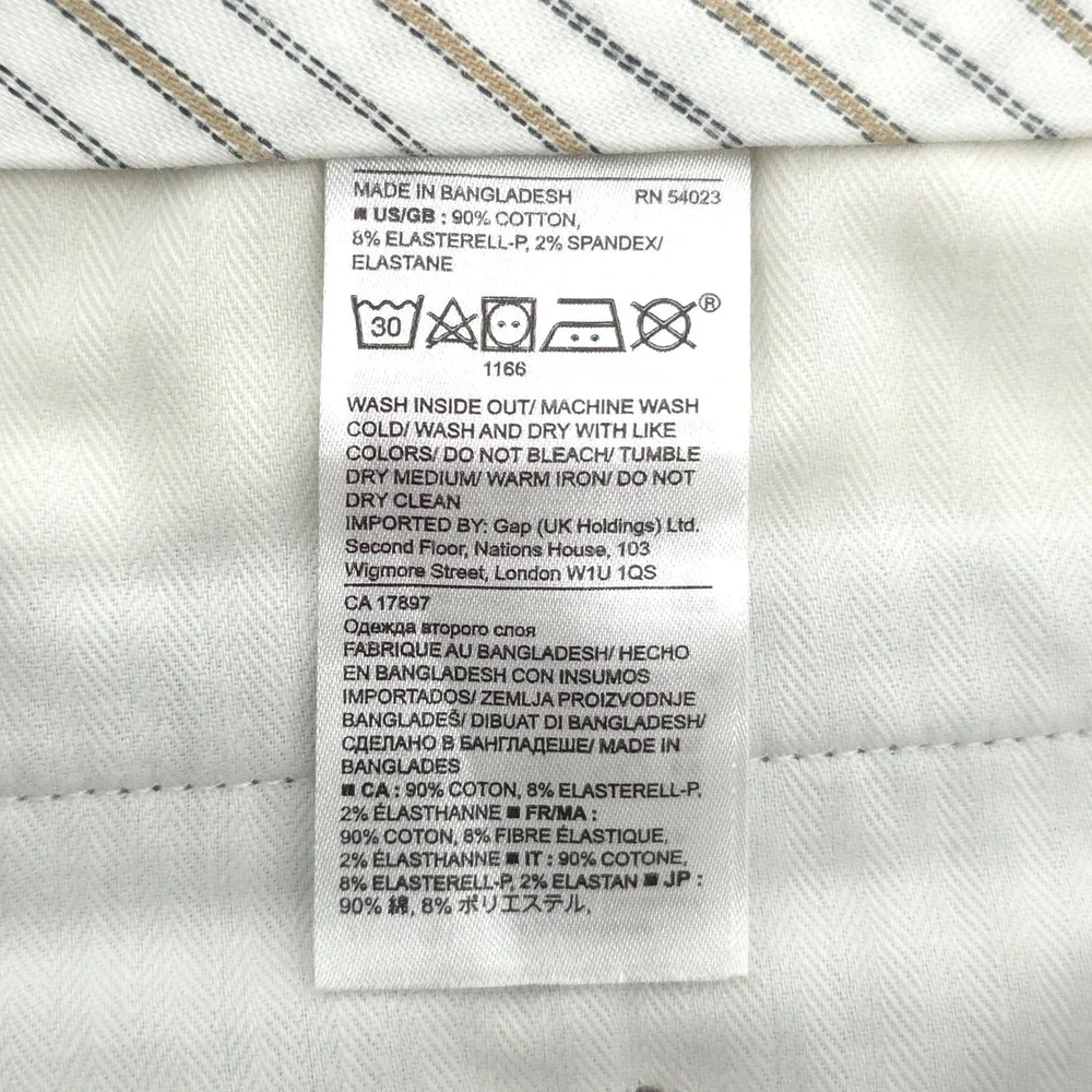 Banana Republic Tapered Fit Mens Chino Pants 34x32 Blue Stretch Trousers